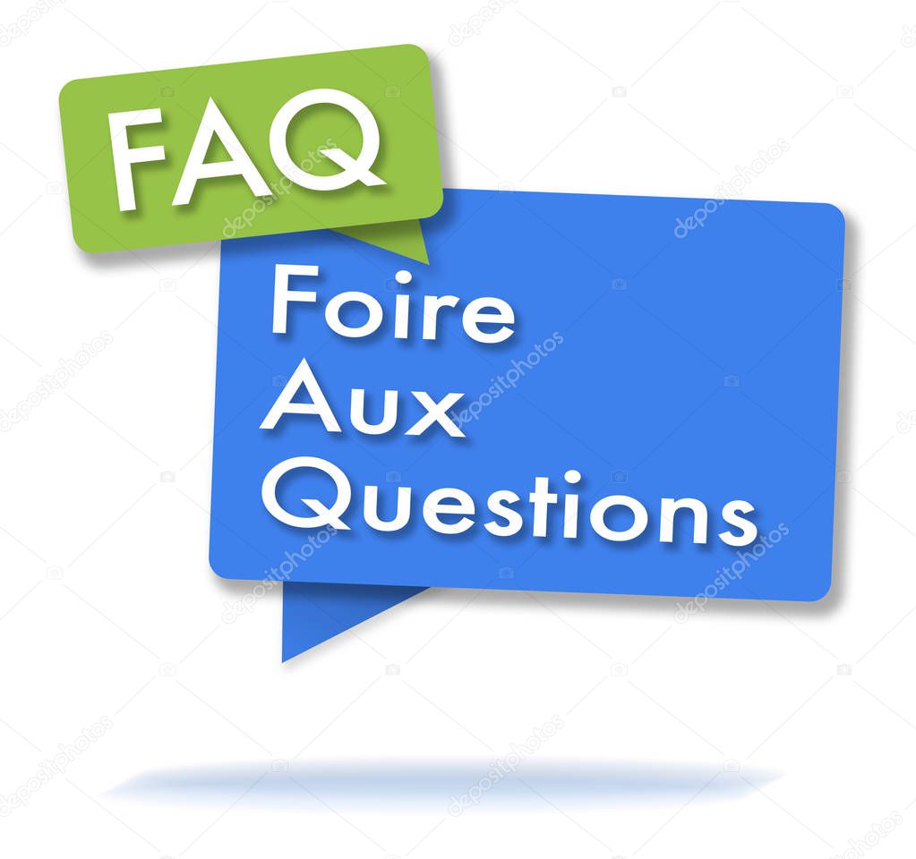 French FAQ initals in colored bubbles
