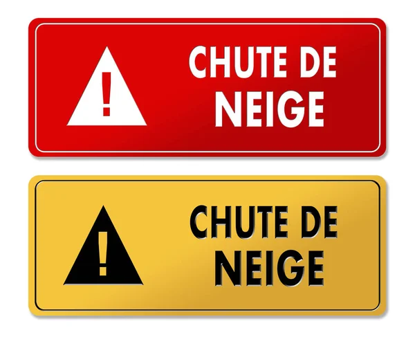 Χιονόπτωση ειδοποίησης προειδοποίησης επιτροπές σε γαλλική μετάφραση — Φωτογραφία Αρχείου