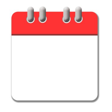 Beyaz ve kırmızı takvim simgesini