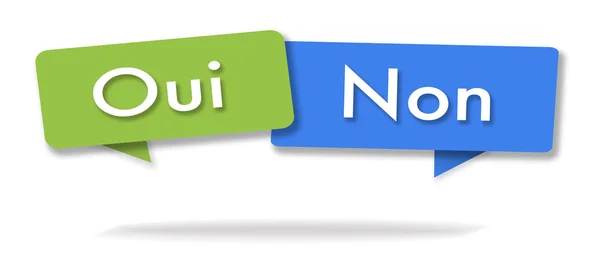 Yes no illustration in two colored bubbles — Stock Photo, Image