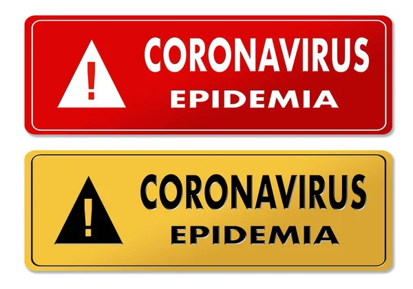 Coronavirus gevarenpanelen in rood en geel design — Stockfoto