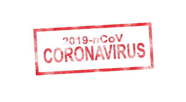 Coronavirus in red stamp illustration — 스톡 사진