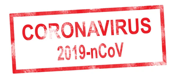 Coronavirus in red stamp illustration — 스톡 사진