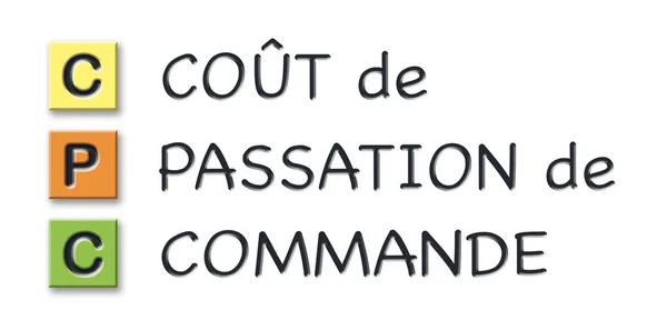 Cpc initialen in gekleurde 3D blokjes met betekenis in het Frans — Stockfoto