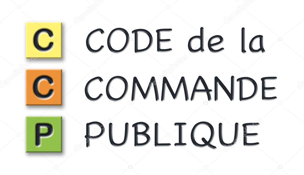 CCP initials in colored 3d cubes with meaning in french language