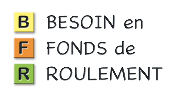 Bfr initialen in gekleurde 3D blokjes met betekenis in het Frans — Stockfoto
