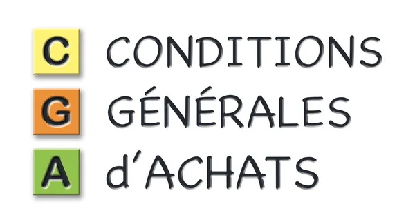 Initiales CGA en cubes 3d colorés avec signification en langue française — Photo