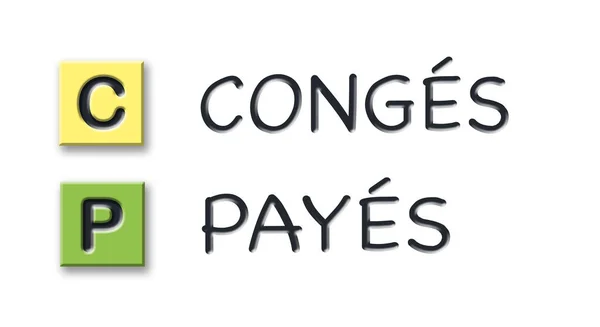 Cp-Initialen in farbigen 3D-Würfeln mit Bedeutung in französischer Sprache — Stockfoto