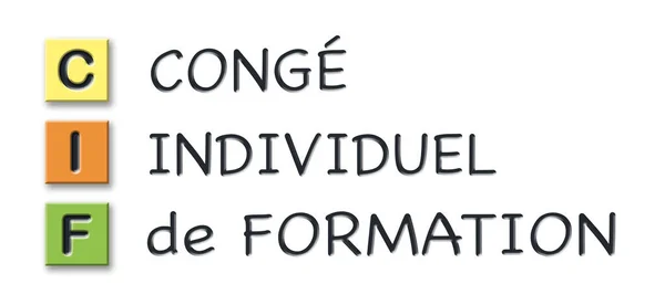 Cif kezdőbetűk színes 3d kockák jelentése francia nyelven — Stock Fotó