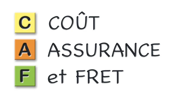 Caf kezdőbetűk színes 3D-s kockák jelentése francia nyelven — Stock Fotó