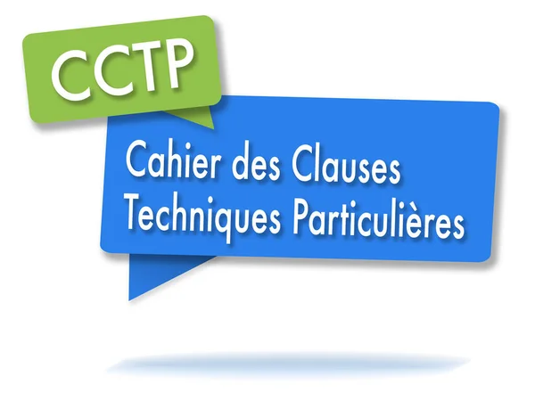 Francia Cctp Monogram Két Színes Zöld Kék Buborékban — Stock Fotó