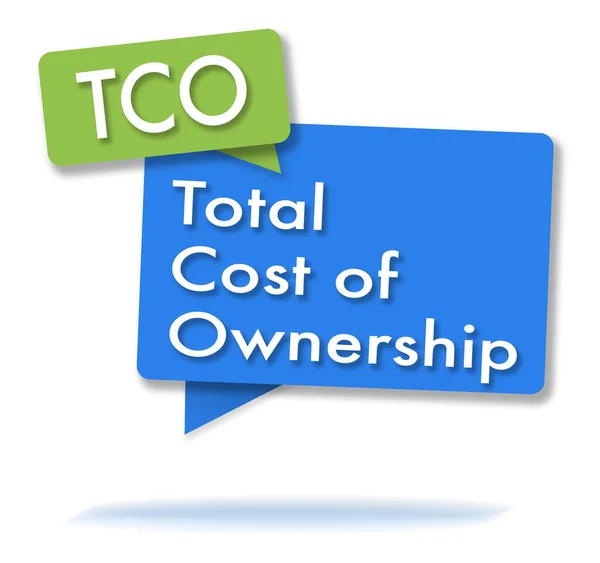 Tco Monogram Két Színes Zöld Kék Buborékban — Stock Fotó