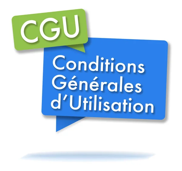 Francia Cgu Monogram Két Színes Zöld Kék Buborékban — Stock Fotó