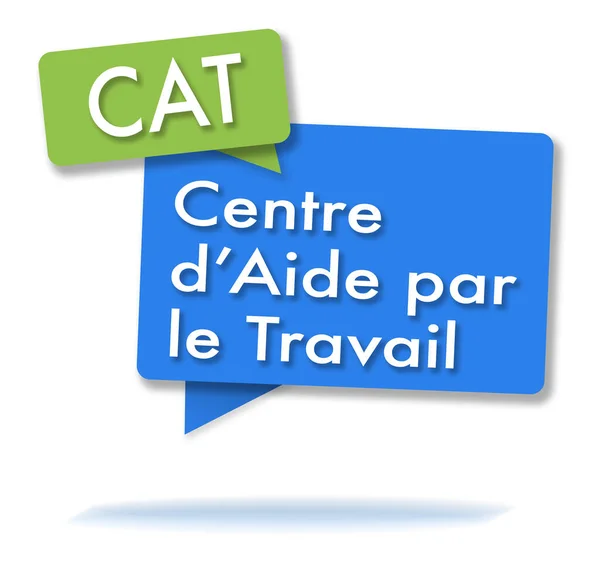 Francia Cat Kezdőbetűk Két Színes Zöld Kék Buborékban — Stock Fotó