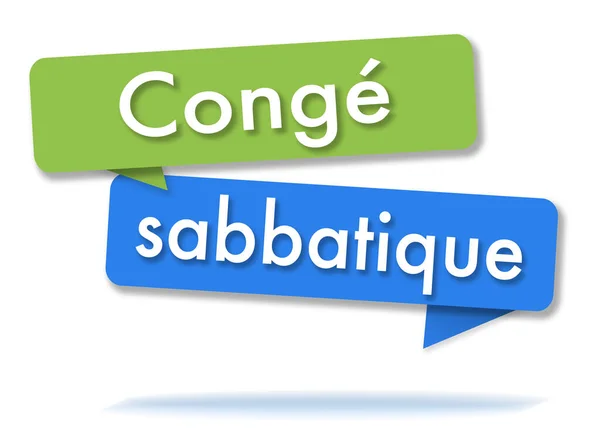 Vacanza Sabbatica Due Colorate Bolle Vocali Verdi Blu Lingua Francese — Foto Stock