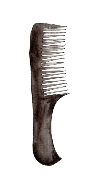 Illustration Graphique Une Brosse Cheveux Isolée Sur Fond Blanc Dessin — Photo