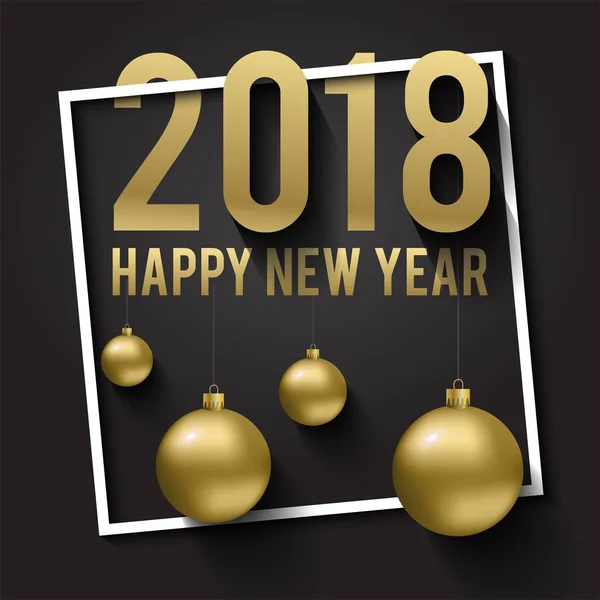 Tebrik kartı, mutlu yeni yıl 2018 ve Noel ile davet — Stok Vektör
