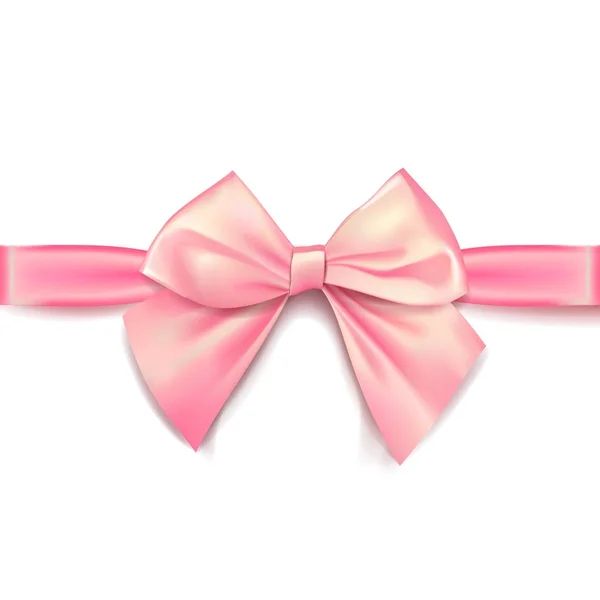 Pink bow for packing gifts. Realistic vector illustration on tra — Stock Vector