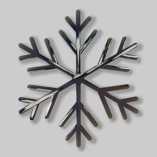 グリッターは黒い雪の結晶を覆っていた。灰色の背景に隔離された輝く金属製の雪片の現実的な3Dイラスト。グリーティングカード、招待幸せな新年2020とクリスマス。ベクトルイラストレシオ ロイヤリティフリーストックベクター