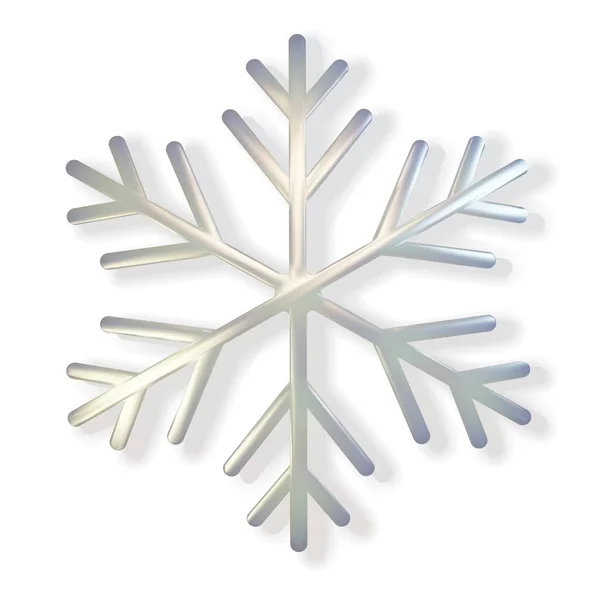 グリッターはホログラフィックパールの雪の結晶を覆った。白地に孤立した輝く金属製の雪片のリアルな3Dイラスト。グリーティングカード、招待幸せな新年2020とクリスマス。ベクト ストックベクター
