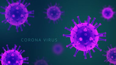 İllüstrasyon korona virüsü. Viral enfeksiyon kronik hastalıklara neden oluyor. H1n1, Hepatit virüsleri, Grip, AIDS. 3D Hazırlama Virüsü.