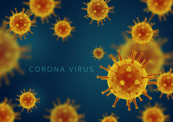 Иллюстрационный коронный вирус. Вирусная инфекция, вызывающая хронические заболевания. H1N1, вирусы гепатита, грипп, СПИД. 3D рендеринг вируса
.