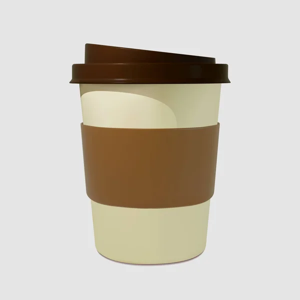 Papier realistische Kaffeetasse vorhanden. Kaffeebecher-Attrappen. Einwegglas für Getränke. Vorlage für Produkte, Web-Banner und Flugblätter. Vektorillustration — Stockvektor