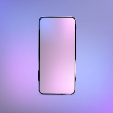 3D gerçekçi rengarenk akıllı telefon modeli. Bilgi grafikleri ve Ui tasarımı için şablon. Boş ekran izole şablonları olan telefon çerçevesi. Vektör cep telefonu kavramı