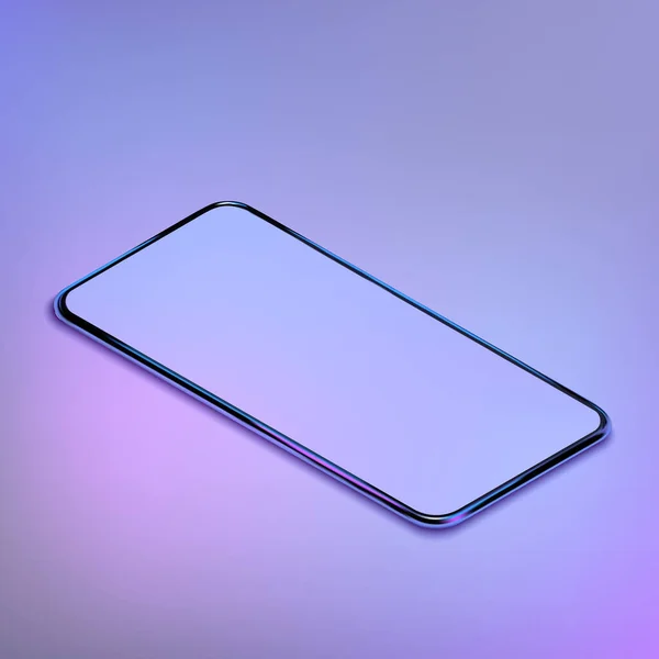 3D isometrico realistico colorato smartphone mockup. Modello per infografica e design dell'interfaccia utente. Telaio telefonico con display vuoto modelli isolati. Concetto di cellulare vettoriale — Vettoriale Stock