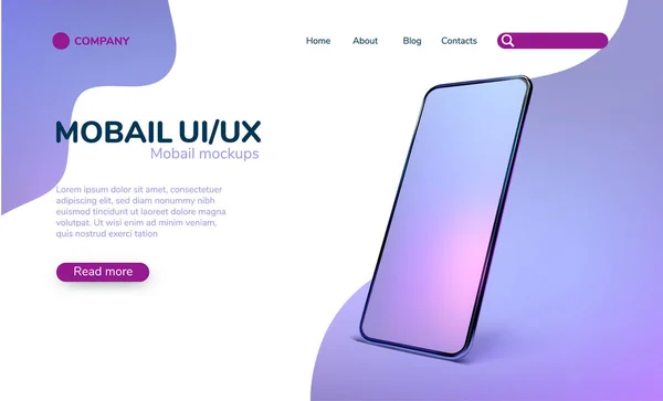 3D gerçekçi rengarenk akıllı telefon modeli. Bilgi grafikleri ve Ui tasarımı için şablon. Boş ekran izole şablonları olan telefon çerçevesi. Vektör illüstrasyon cep telefonu kavramı