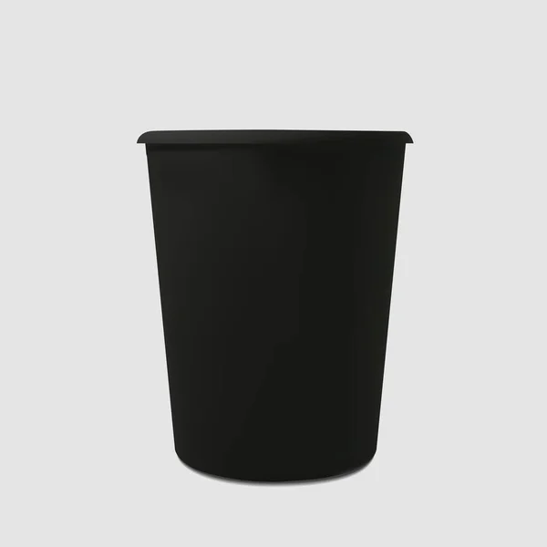 Papel realista taza de café negro. Tazas de café burlón. Vaso desechable para bebidas. Plantilla para productos, banners web y folletos. Ilustración vectorial — Vector de stock