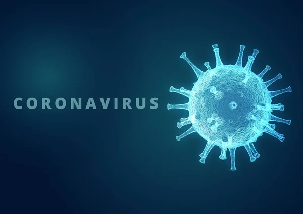 Новела Coronavirus 2019-nCoV, Virus Covid 19-NCP. Реалістичний 3D приклад — стокове фото