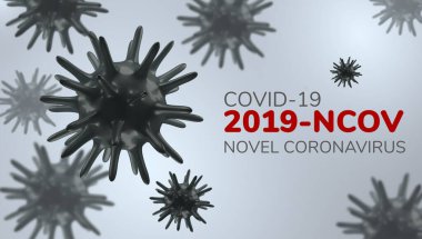 Roman Coronavirus 2019-nCoV, Virüs Covid 19-NCP. Gerçekçi 3 boyutlu illüstrasyon