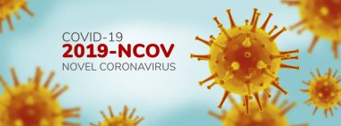 Roman Coronavirus 2019-nCoV, Virüs Covid 19-NCP. Gerçekçi 3 boyutlu illüstrasyon