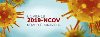 Roman Coronavirus 2019-nCoV, Virüs Covid 19-NCP. Gerçekçi 3 boyutlu illüstrasyon