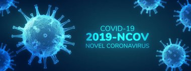 Roman Coronavirus 2019-nCoV, Virüs Covid 19-NCP. Gerçekçi 3 boyutlu illüstrasyon