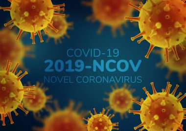 Roman Coronavirus 2019-nCoV, Virüs Covid 19-NCP. Gerçekçi 3 boyutlu illüstrasyon