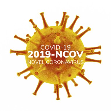 Roman Coronavirus 2019-nCoV, Virüs Covid 19-NCP. Gerçekçi 3 boyutlu illüstrasyon