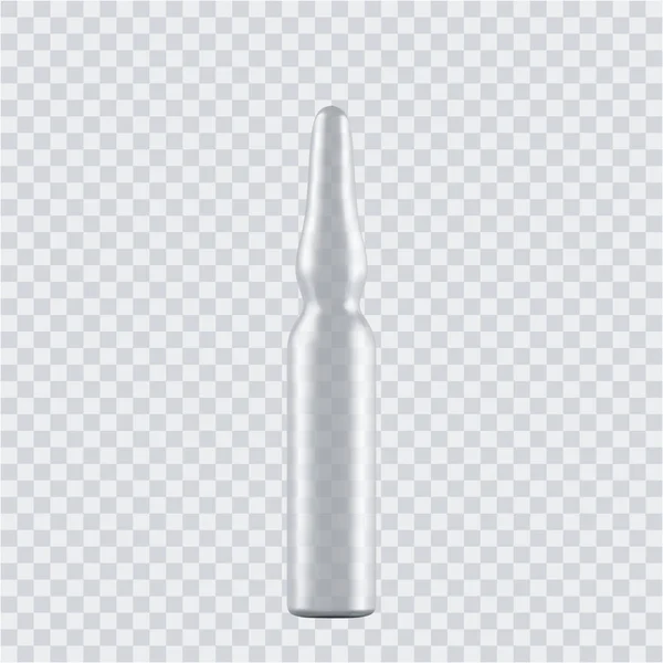 Realistiske glasflasker, ampuller. 3d glas blanke medicinske beholdere isoleret på gennemsigtig baggrund. Vektorillustration – Stock-vektor