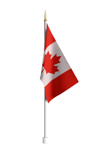 Vector realistische Canada vlag. 3D zwaaien vlag textiel. Model voor producten, reclame, banners, folders, certificaten en ansichtkaarten. illustratie — Stockvector