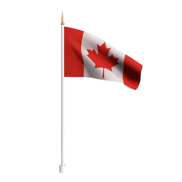 Vector realistische Canada vlag. 3D zwaaien vlag textiel. Model voor producten, reclame, banners, folders, certificaten en ansichtkaarten. illustratie — Stockvector