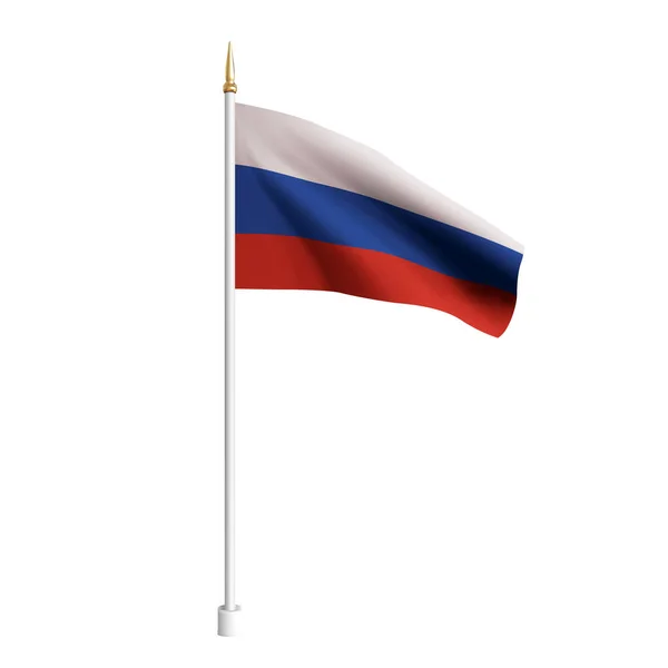 Vector realistisch Rusland vlag. 3D zwaaien vlag textiel. Model voor producten, banners, folders, certificaten en ansichtkaarten. illustratie — Stockvector