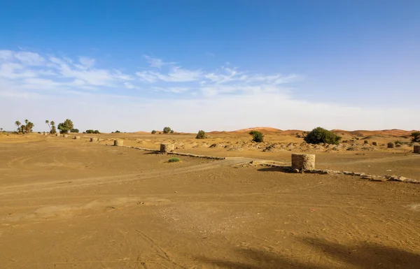 Die Sahara Die Größte Trockene Wüste Der Welt Sterne Marokko — Stockfoto