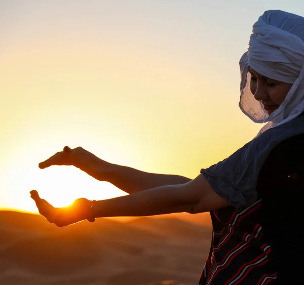 Sahara Desierto Árido Más Grande Del Mundo Estrellas Marruecos Con —  Fotos de Stock