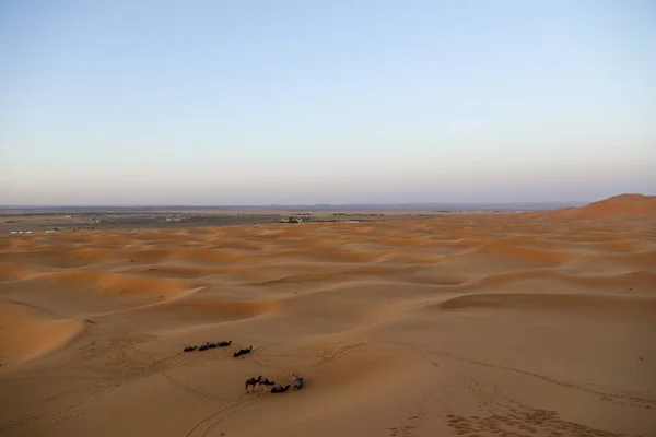 Sahara Grand Désert Aride Monde Étoiles Maroc Avec Mélange Sable — Photo