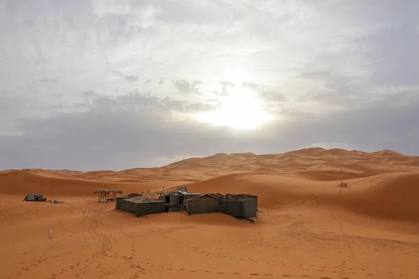 Sahara Grand Désert Aride Monde Étoiles Maroc Avec Mélange Sable — Photo