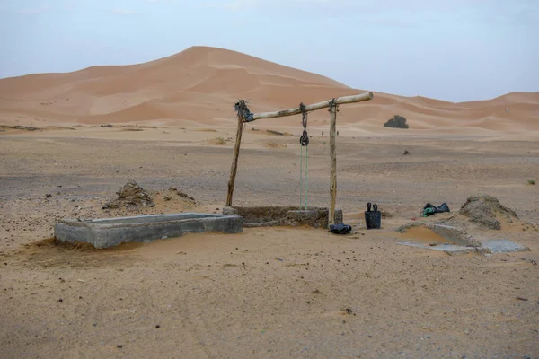 Sahara Grand Désert Aride Monde Étoiles Maroc Avec Mélange Sable — Photo