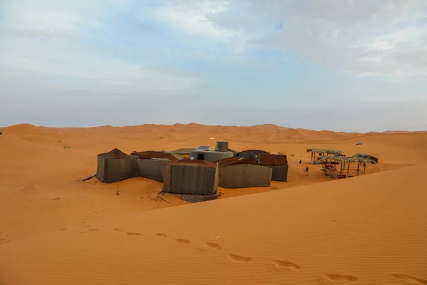 Sahara Grand Désert Aride Monde Étoiles Maroc Avec Mélange Sable — Photo