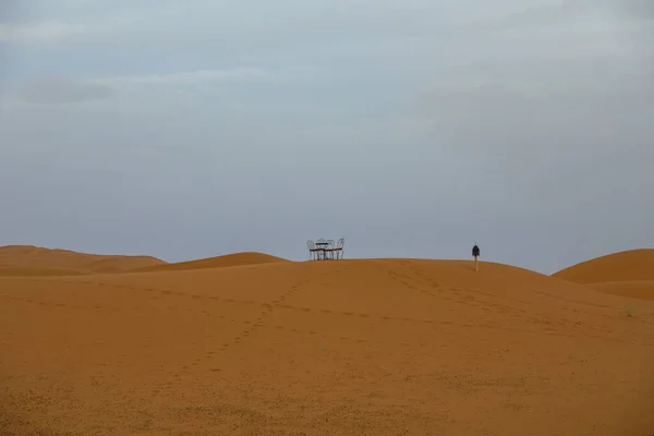 Сахара Найбільша Посушлива Пустеля Світі Зірки Марокко Сумішшю Піску Гірських — стокове фото