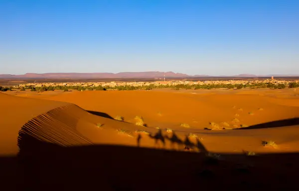 撒哈拉沙漠是世界上最大的干旱沙漠 星星与沙子和岩石混合在一起 — 图库照片